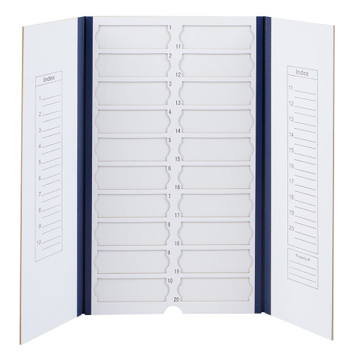 [GEN-GS-513025B] cardboard slide mailer with two panels and place for notations holds 20 slides blue 